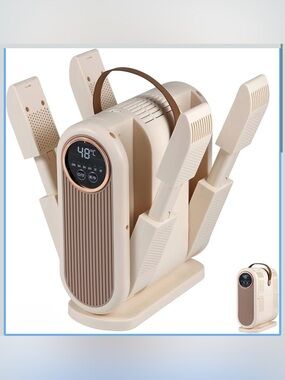 Portable Shoe Dryer & Warmer - Cream/Brown